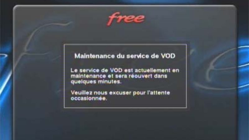 Les services VOD de Freebox TV en maintenance