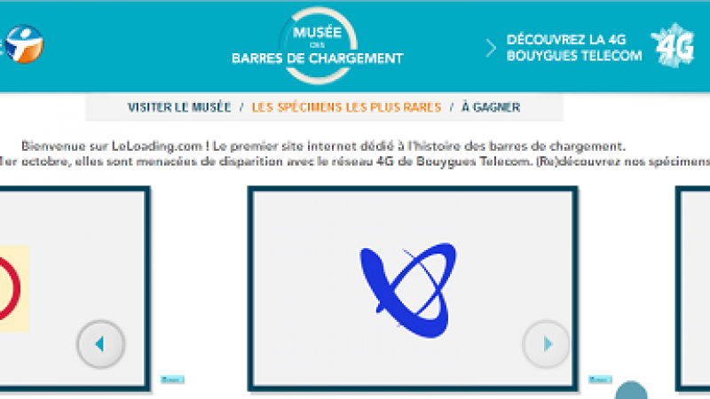 Bouygues Telecom inaugure le musée virtuel des barres de chargement pour promouvoir sa 4G