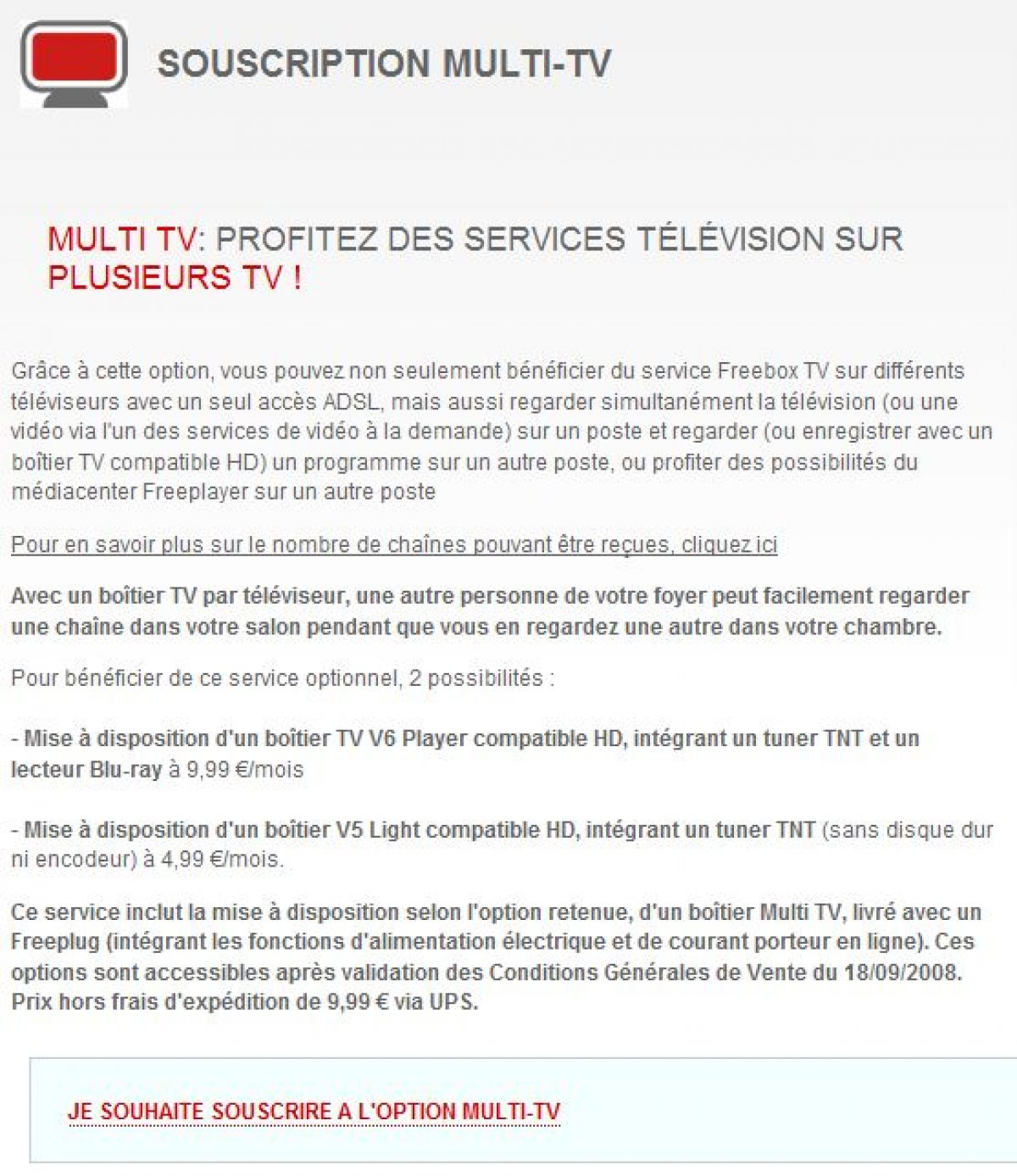 Multi TV : Freebox Révolution Player disponible
