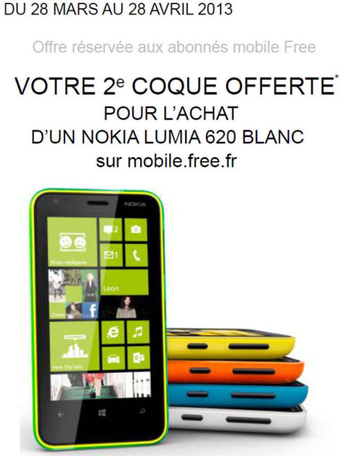 Nokia et Free Mobile prolongent l’offre « une 2ème coque offerte » pour le Lumia 620