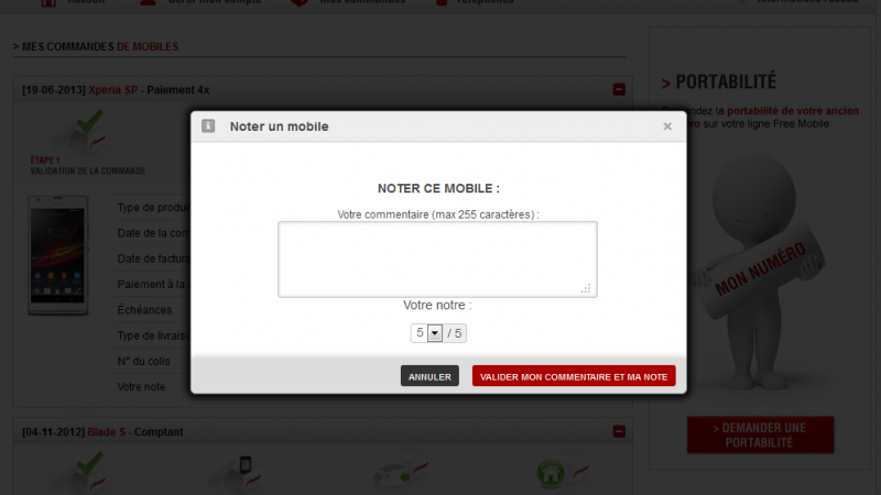 Free Mobile : la possibilité de noter les mobiles dorénavant effective