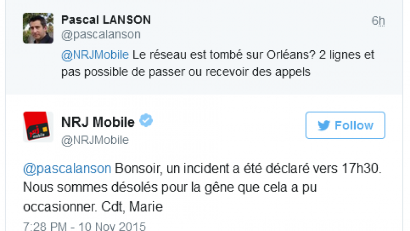 Un nouvel incident réseau chez NRJ Mobile