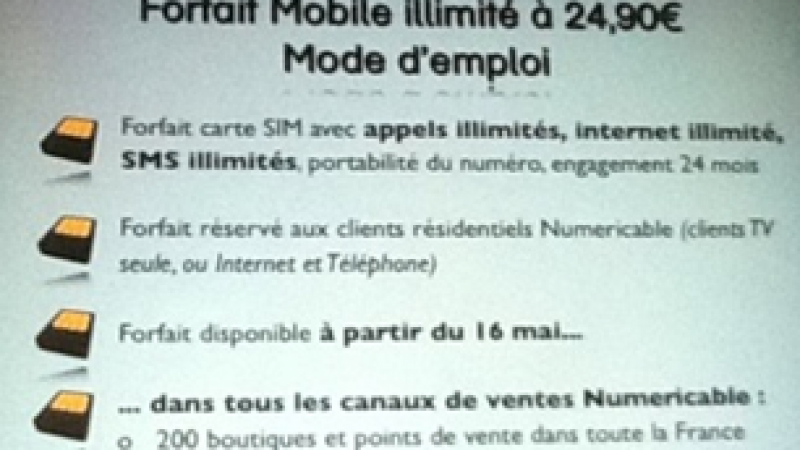 Numericable ajoute un forfait mobile 2h à 9,99 euros par mois