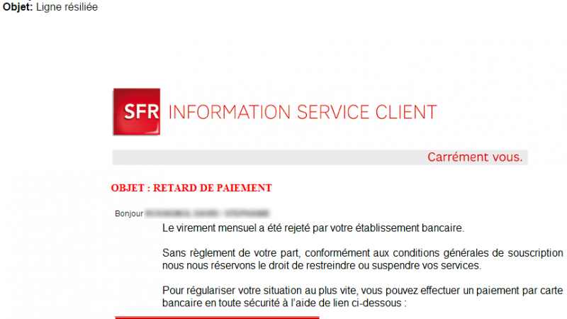 Un pirate aurait eu accès aux coordonnées d’abonnés SFR et tente une arnaque à la carte bancaire