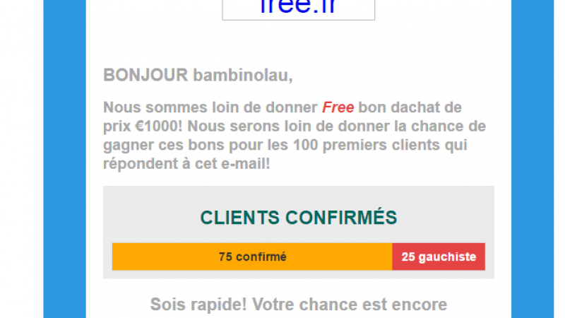 Et voici le pire phishing (et de loin) se faisant passer pour Free