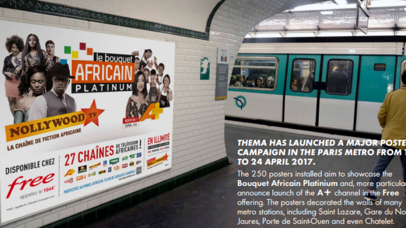 Free : Publicité ciblée dans le métro pour l’arrivée de A+ et pour le bouquet africain Platinum