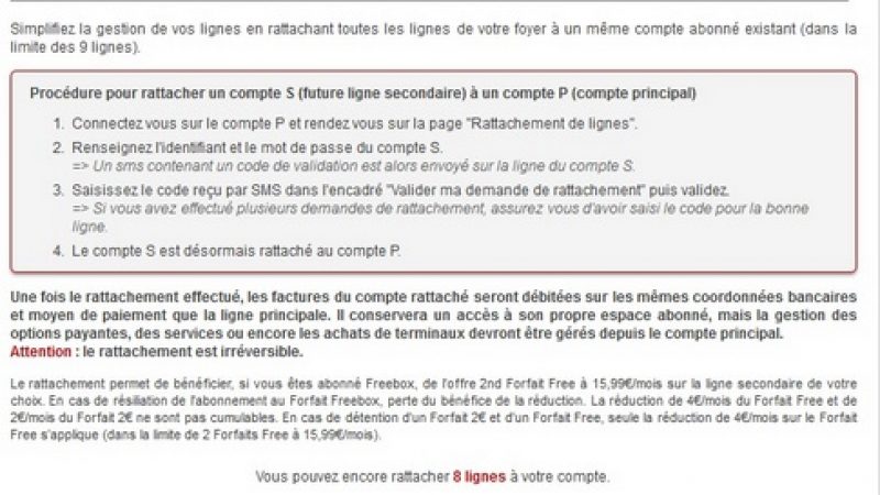 Free Mobile : des difficultés dans le rattachement de comptes multi-lignes