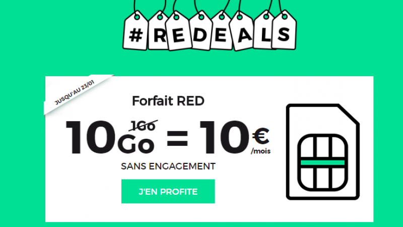 RED by SFR lance un forfait 10 Go à 10€ “à vie” pour l’ouverture des soldes