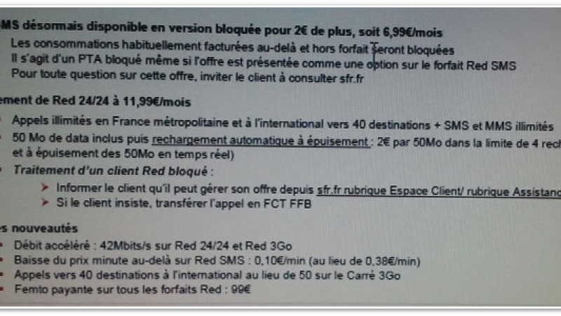 RED : Les appels illimités, les SMS/MMS illimités et 50 Mo de DATA à 11,99€/mois ?