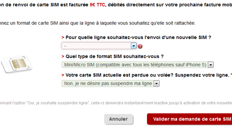 Free Mobile : changement d’interface pour le renvoi de carte SIM