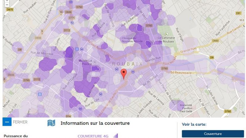 Couverture et débit 4G Free Mobile : Focus sur Roubaix