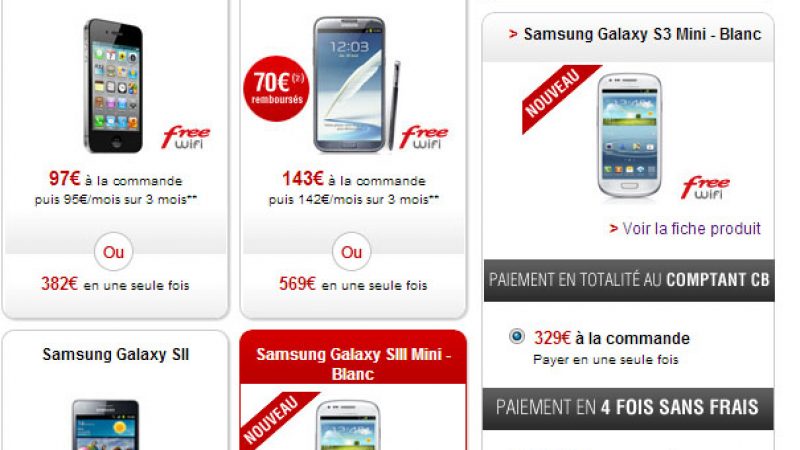 Nouveau smartphone dans la boutique Free Mobile : le Galaxy S3 mini