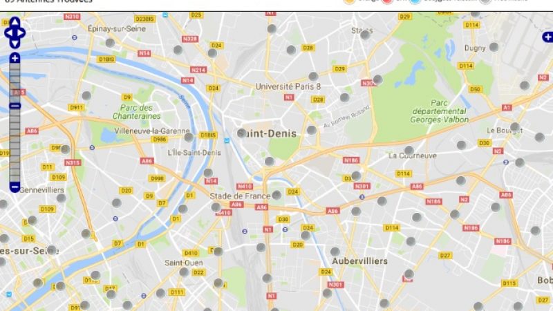 Découvrez la répartition des antennes mobiles Free 3G/4G sur Saint-Denis