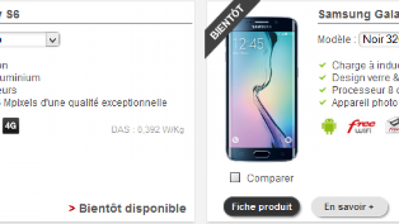 Les Samsung Galaxy S6 et S6 Edge « bientôt » disponibles chez Free Mobile