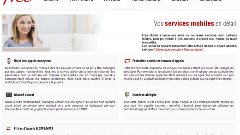 Free Mobile : Les nouveaux services détaillés sur une page dédiée