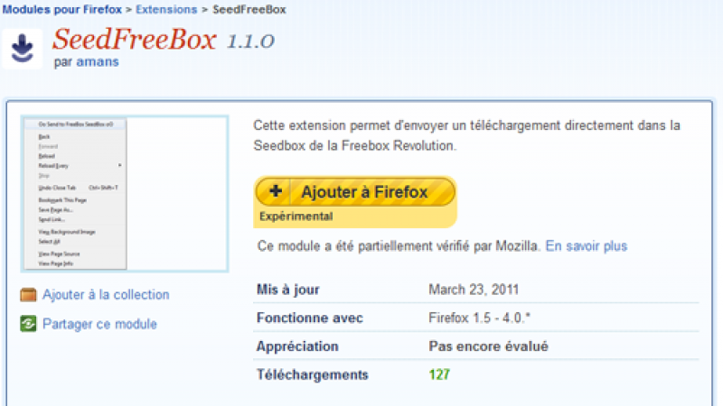 [M à J] Un plugin sous Mozilla pour télécharger directement sur la Freebox Révolution Server