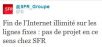 Fin de l’Internet illimité : “pas de projet en ce sens pour SFR “