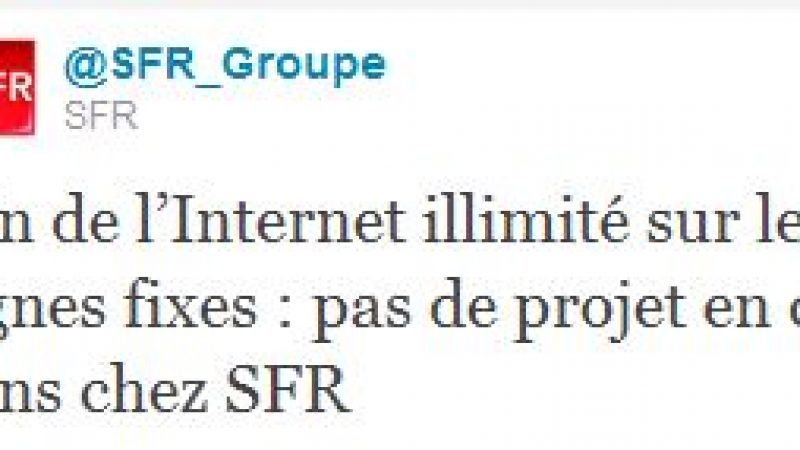 Fin de l’Internet illimité : “pas de projet en ce sens pour SFR “