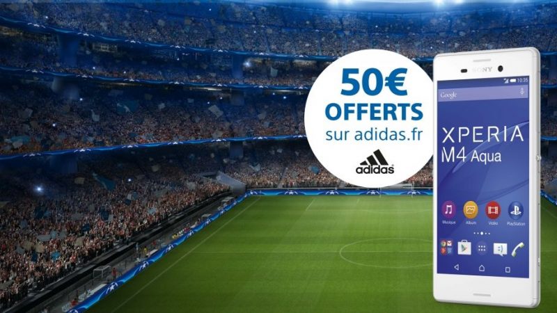 50€ offerts sur la boutique Adidas pour l’achat d’un Sony Xperia M4 Aqua
