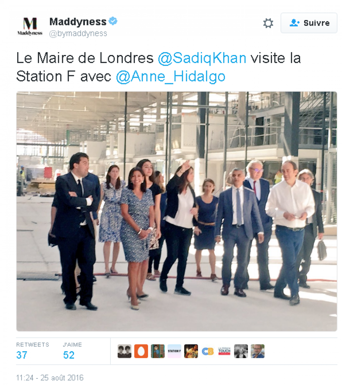 Xavier Niel fait visiter Station F au maire de Londres