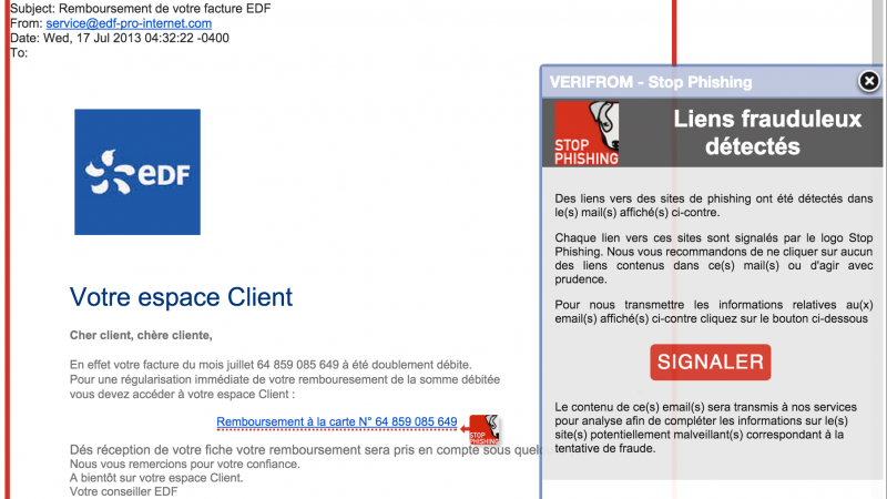 Stop Phishing, une extension pratique et compatible avec le webmail Free