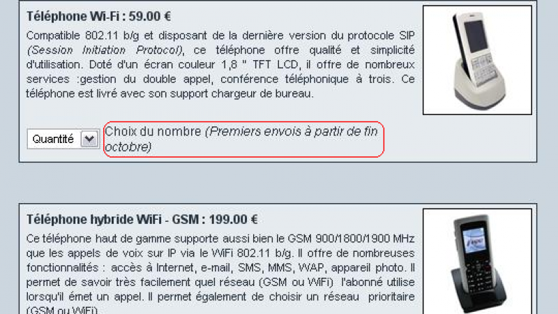 [MAJ] Les téléphones WIFI et GSM/WIFI de Free sont disponibles