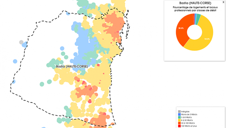 Découvrez les cartes du déploiement très haut débit à Bastia