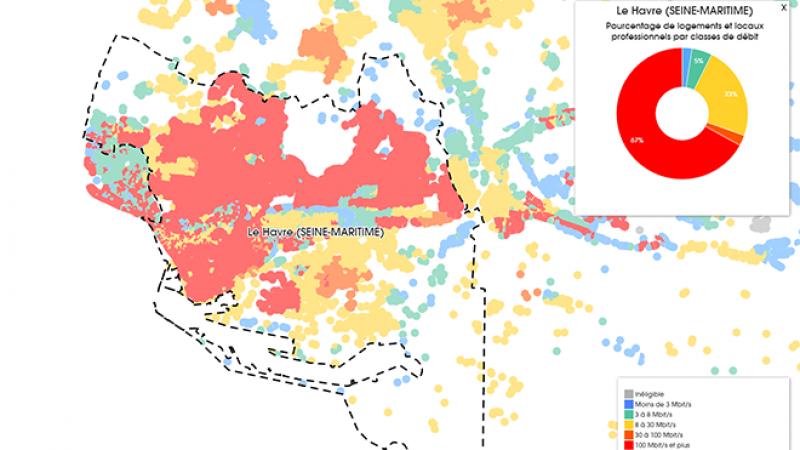 Découvrez les cartes du déploiement très haut débit pour Le Havre