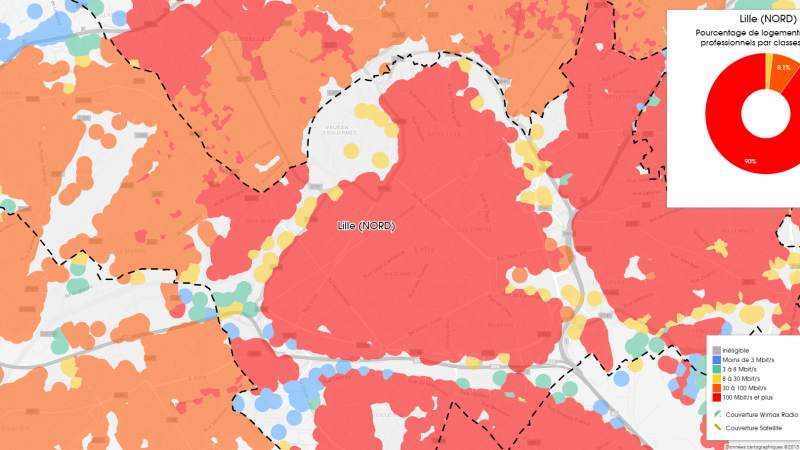 Découvrez les cartes du déploiement très haut débit à Lille