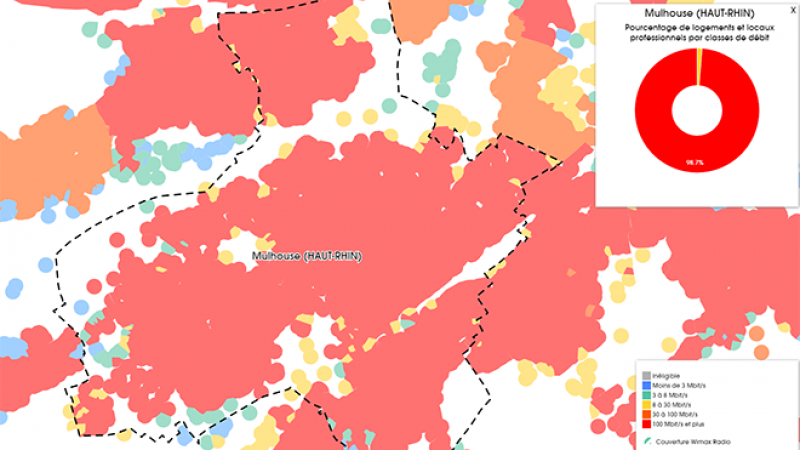 Découvrez les cartes du déploiement très haut débit à Mulhouse