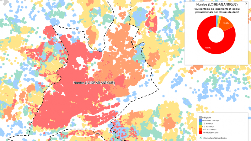 Découvrez les cartes du déploiement très haut débit à Nantes