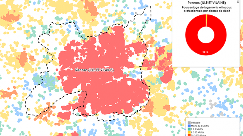 Découvrez les cartes du déploiement très haut débit à Rennes