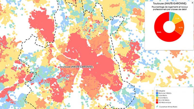 Découvrez les cartes du déploiement très haut débit à Toulouse