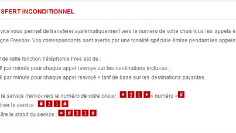 Free : Le transfert d’appel devient payant