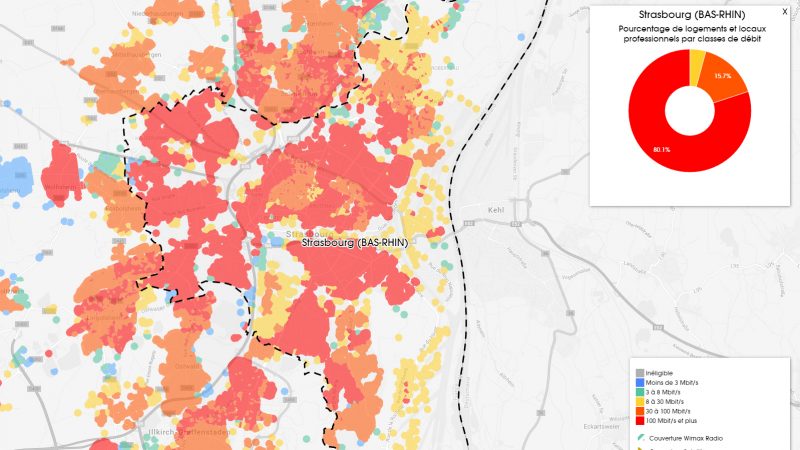 Découvrez les cartes du déploiement très haut débit à Strasbourg