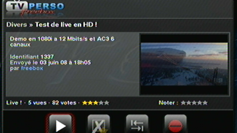 TV Perso Freebox : Free teste le “Live” en Haute Définition (vidéo)