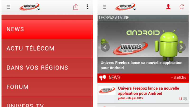 Une mise à jour est disponible pour la version Android d’Univers Freebox