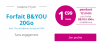 Nouvelle réplique de Bouygues Telecom à Free Mobile avec son forfait B&YOU 20 Go à 1,99€/mois pendant un an