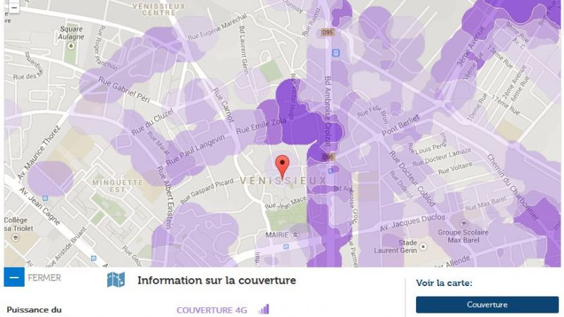 Couverture et débit 4G Free Mobile : Focus sur Vénissieux