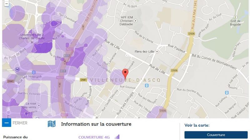 Couverture et débit 4G Free Mobile : Focus sur Villeneuve d’Ascq