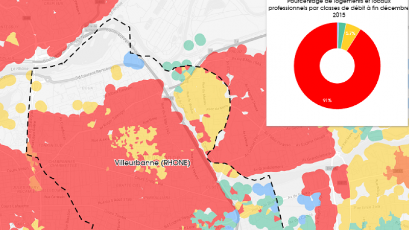 Découvrez les cartes du déploiement très haut débit à Villeurbanne