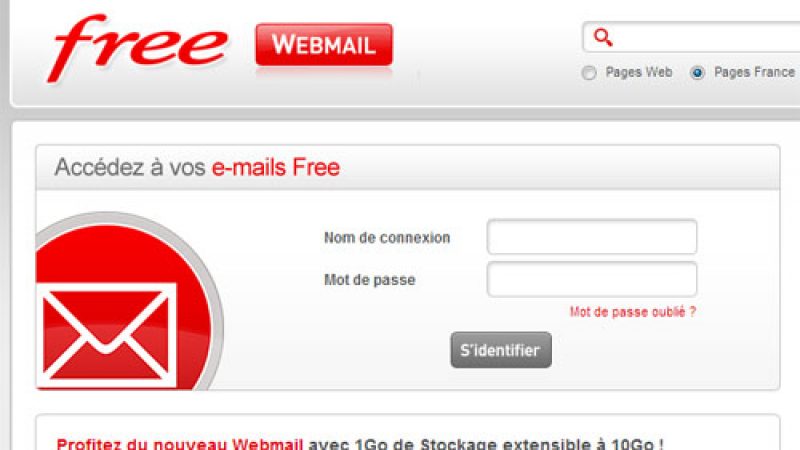 Relookage de la page d’authentification du webmail de Free