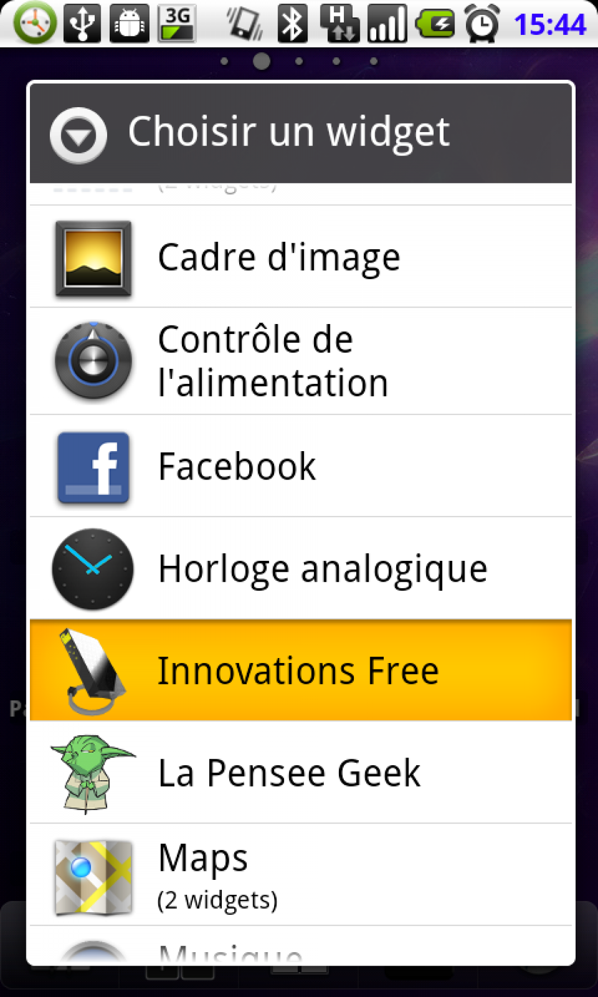 Freebox Mobile : Widget “L’innovation Free du jour”