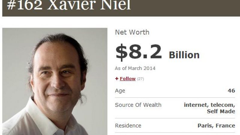 Xavier Niel gagne 17 places dans le classement mondial des hommes les plus riches du monde