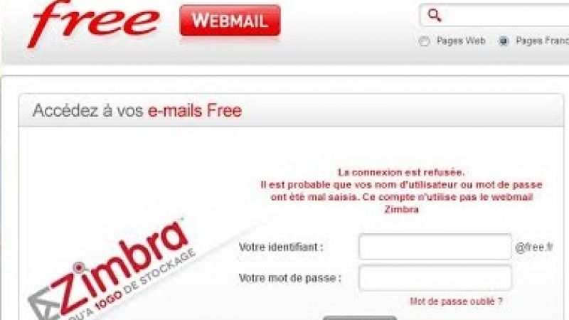 Zimbra : des problèmes de connexion pour les Freenautes