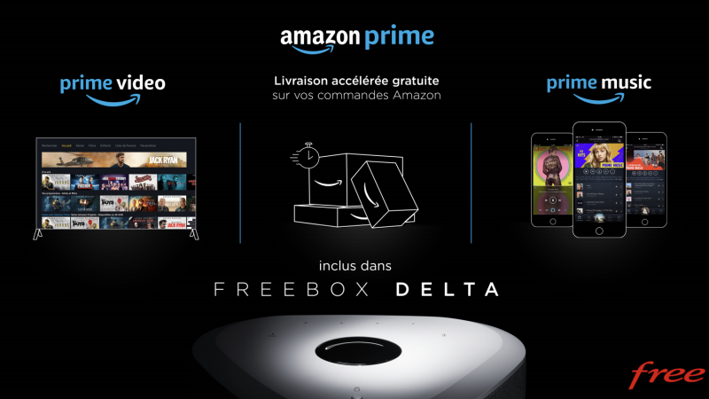 Free frappe fort et inclut désormais Amazon Prime sans surcoût dans la Freebox Delta