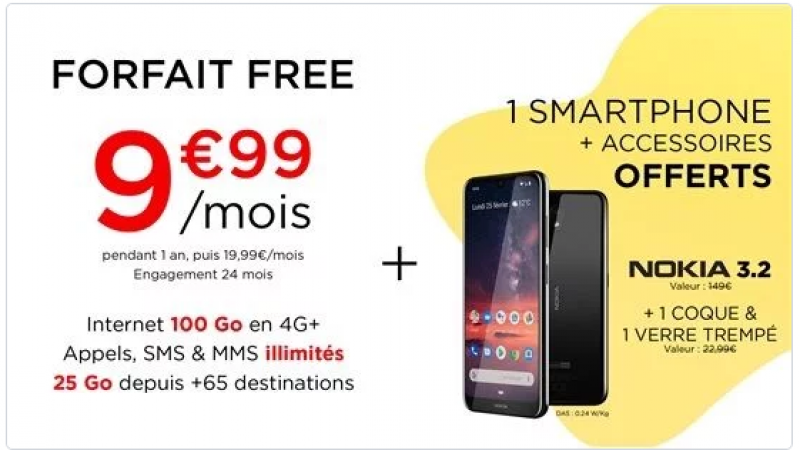 C’est parti pour l’offre Free Mobile sur VeePee : forfait à 9,99€/mois + smartphone et accessoires offerts