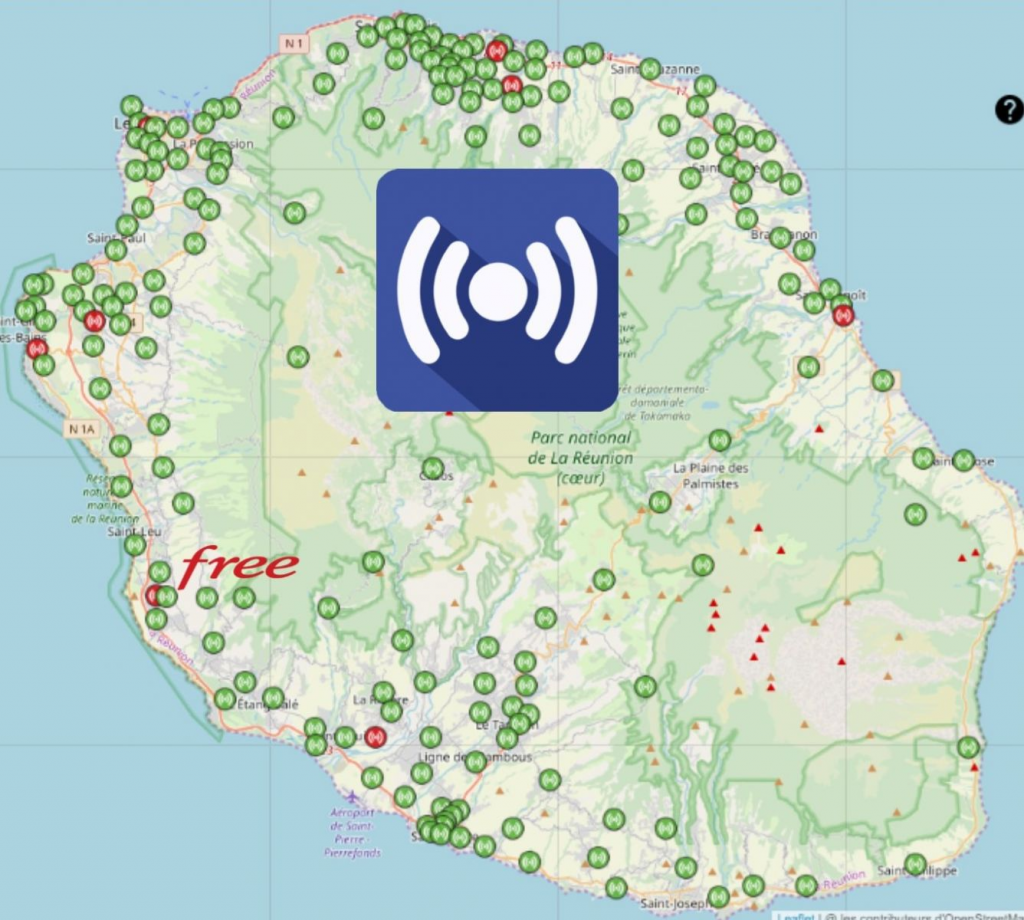 Découvrez la répartition des antennes mobiles Free 3G/4G sur La Possession