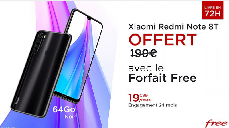L’offre promo “forfait Free Mobile + Xiaomi Redmi Note 8T Go offert” est prolongée