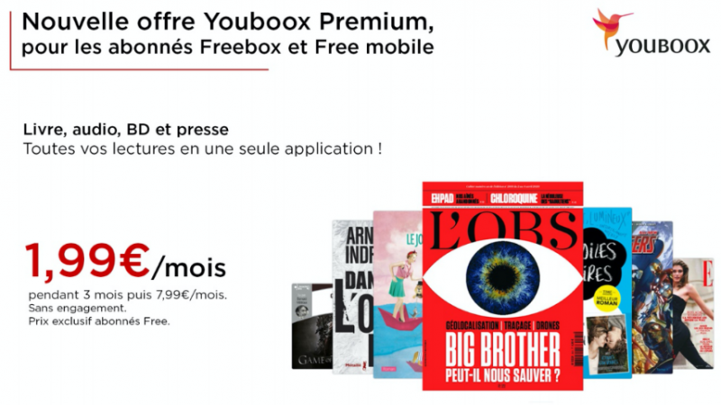 Lancement d’une offre Youboox Premium pour les abonnés Freebox et Free Mobile